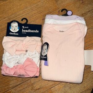 NWT bows and batching onesies